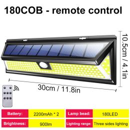 Solar Led Light Outdoor Solar Wall Light Outdoor Sensor Light Solar Led Lamp Outdoor Solar Panel Light With Motion Sensor Garden (Ships From: CN, Emitting Color: 180LED with remote)