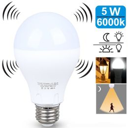 LED LIGHT BULB W/ RADAR MOTION SENSOR 180 Deg 5w/50 Watts (PACK: 6-PACK, Color: WARM WHITE (SUN SET))